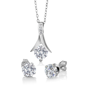 Pendant Earrings Set in 925 Sterling Silver
