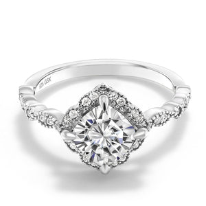 White Moissanite - April_5_Ring in 925 Sterling Silver