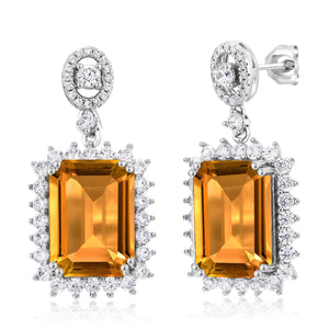 Citrine - November_Earrings in 925 Sterling Silver
