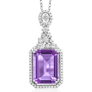 Amethyst and Zirconia_Pendant in 925 Sterling Silver