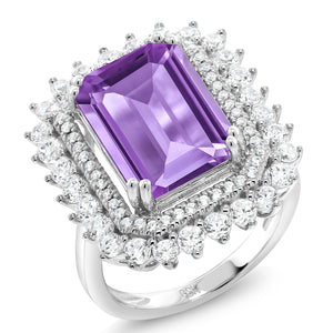 Amethyst and Zirconia_5_Ring in 925 Sterling Silver