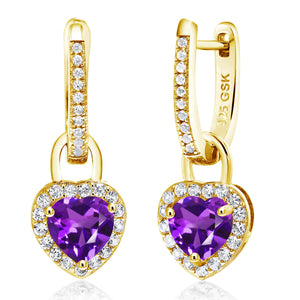 Amethyst - February_Earrings in 925 Yellow Gold Plated Silver