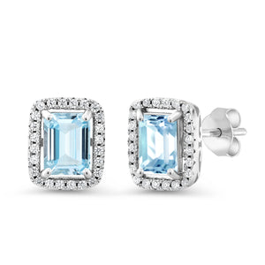 Aquamarine - March_Earrings in 925 Sterling Silver
