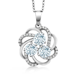 Aquamarine - March_Pendant in 925 Sterling Silver