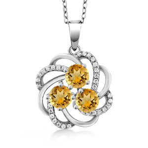 Citrine - November_Pendant in 925 Sterling Silver