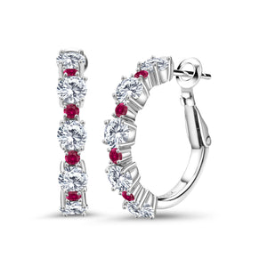White Moissanite - April_Earrings in 925 Sterling Silver