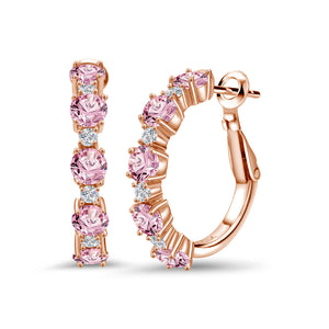 Pink and E - F_Earrings in 925 Rose Gold Plated Silver