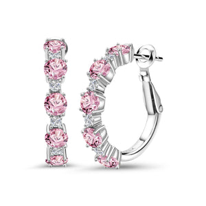 Pink and E - F_Earrings in 925 Sterling Silver