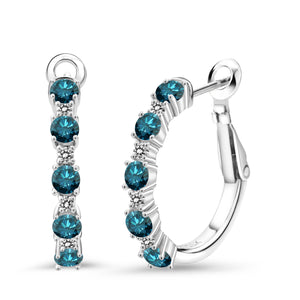 Blue Diamond - April_925 Sterling Silver_Earrings in 925 Sterling Silver