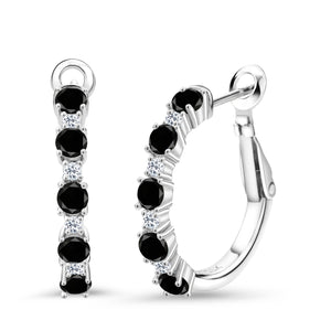 Black Diamond_925 Sterling Silver_Earrings in 925 Sterling Silver