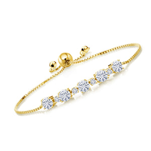 Moissanite - April_Bracelet in 925 Yellow Gold Plated Silver