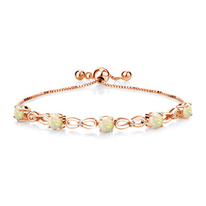 Ethiopian Opal-Cabochon - October_Bracelet in 925 Rose Gold Plated Silver