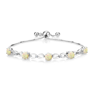 Ethiopian Opal-Cabochon - October_Bracelet in 925 Sterling Silver