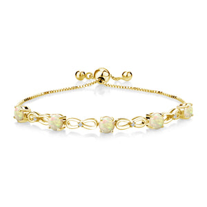 Ethiopian Opal - October_Bracelet in 925 Yellow Gold Plated Silver