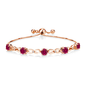 Created Ruby - July_Bracelet in 925 Rose Gold Plated Silver