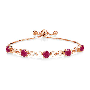 Ruby - July_Bracelet in 925 Rose Gold Plated Silver