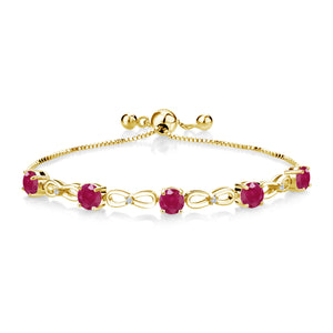 Ruby - July_Bracelet in 925 Yellow Gold Plated Silver