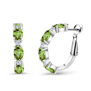 Green and E - F_Earrings in 925 Sterling Silver
