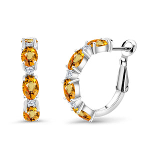 Yellow Sapphire - September_Earrings in 925 Sterling Silver