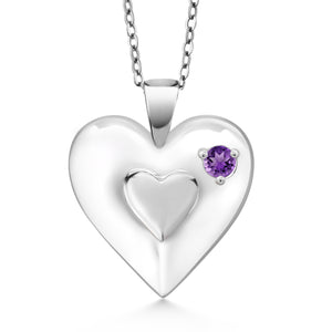 Amethyst - February_Pendant in 925 Sterling Silver