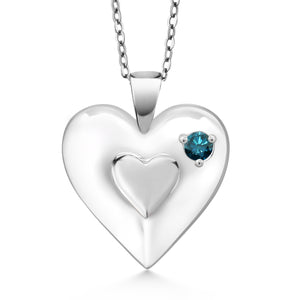 Blue Diamond - April_Pendant in 925 Sterling Silver