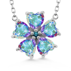 Mystic Topaz and Diamond_925 Sterling Silver_Necklace in 925 Sterling Silver