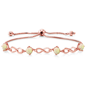 Ethiopian Opal-Cabochon - October_Bracelet in 925 Rose Gold Plated Silver