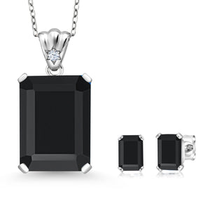 Pendant Earrings Set in 925 Sterling Silver