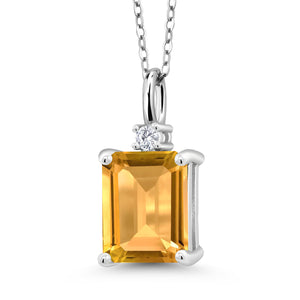 Citrine - November_925 Sterling Silver_Pendant in 925 Sterling Silver