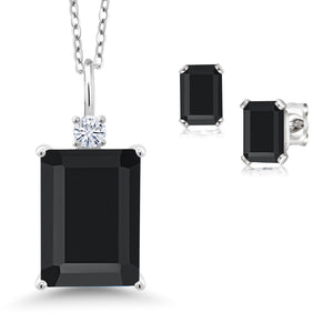 Pendant Earrings Set in 925 Sterling Silver