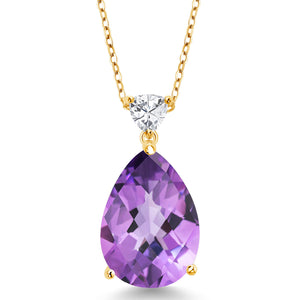 Amethyst_Pendant in 925 Yellow Gold Plated Silver