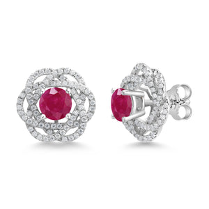 Ruby - July_Earrings in 925 Sterling Silver
