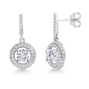E - F and Near Colorless (GH)_Earrings in 925 Sterling Silver