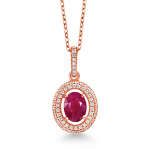 Ruby - July_Rose Gold Plated Silver_Pendant in Rose Gold Plated Silver