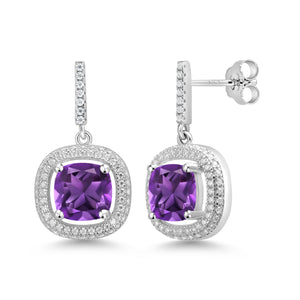 Amethyst - February_Earrings in 925 Sterling Silver