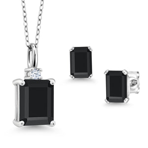 Pendant Earrings Set in 925 Sterling Silver