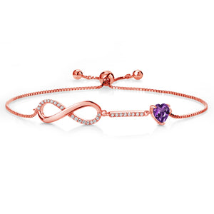 Amethyst - February_Bracelet in 925 Rose Gold Plated Silver