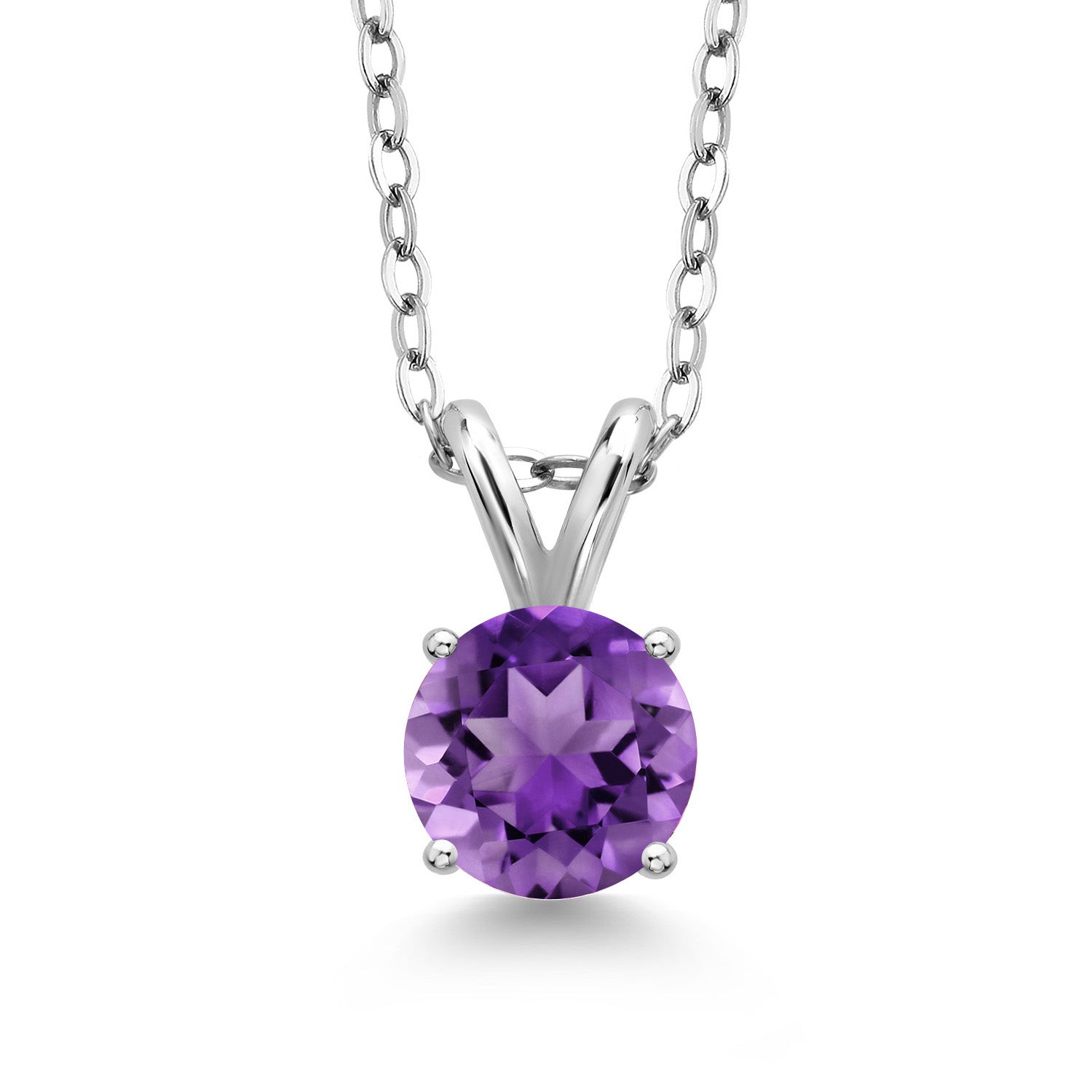 Amethyst Gemstone Pendant Necklace with 18