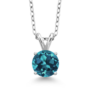 London Blue Topaz - November_Pendant in 925 Sterling Silver