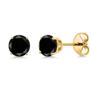 Black Diamond - April_Earrings in 925 Yellow Gold Plated Silver