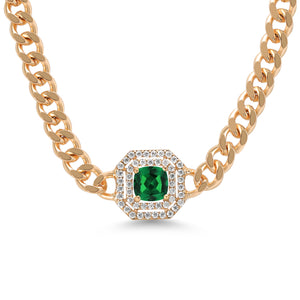 Necklace in yellow gold plated brass