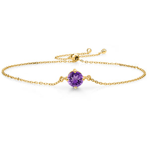 Amethyst - February_Bracelet in 925 Yellow Gold Plated Silver
