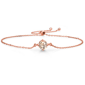 Morganite - October_Bracelet in 925 Rose Gold Plated Silver