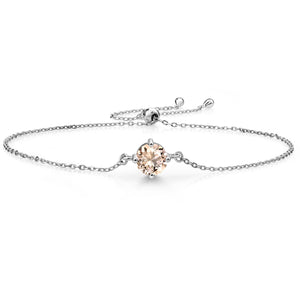 Morganite - October_Bracelet in 925 Sterling Silver
