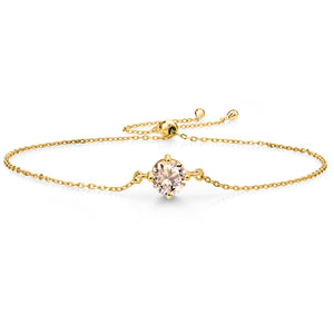 Morganite - October_Bracelet in 925 Yellow Gold Plated Silver