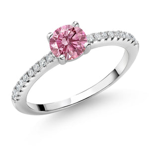 Pink Lab Grown Diamond - April_9_Ring in 925 Sterling Silver