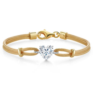 Moissanite - April_Bracelet in Gold Plated Sterling Silver
