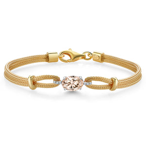 Morganite - October_Bracelet in 925 Sterling Silver