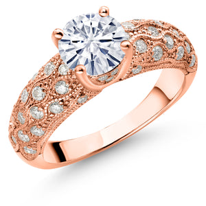 Moissanite_5_Ring in 925 Rose Gold Plated Silver