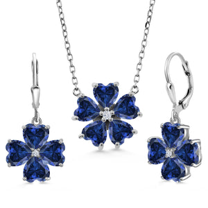 Pendant Earrings Set in 925 Sterling Silver